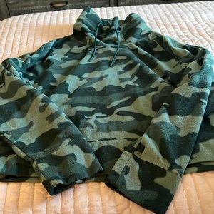 Cowl neck micro fleece sweatshirt